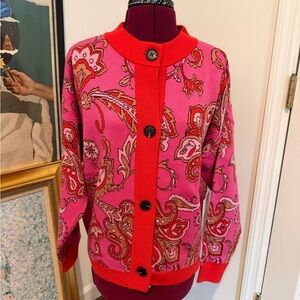 Never Fully Dressed Red and Pink Knit Cardigan